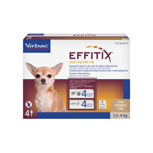 Effitix 4 Pipetas para Cães 1,5-4 Kg