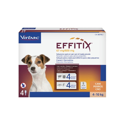 Effitix 4 Pipetas para cães 4-10 Kg