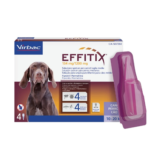 Effitix 4 Pipetas para Cães 10-20 Kg