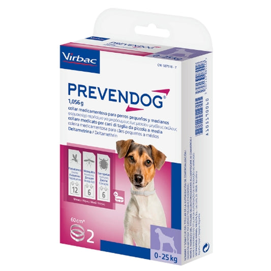 Prevendog Pack 2 Coleiras Antiparasitárias 0-25 Kg