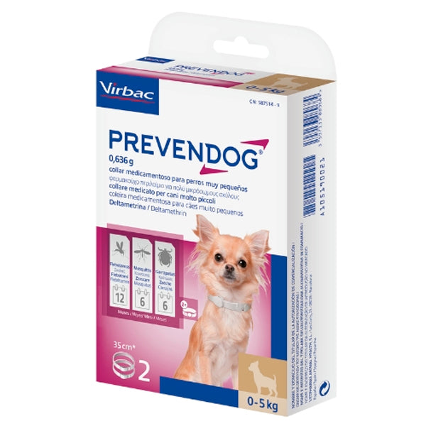 Prevendog Pack 2 Coleiras Antiparasitárias 0-5 kg