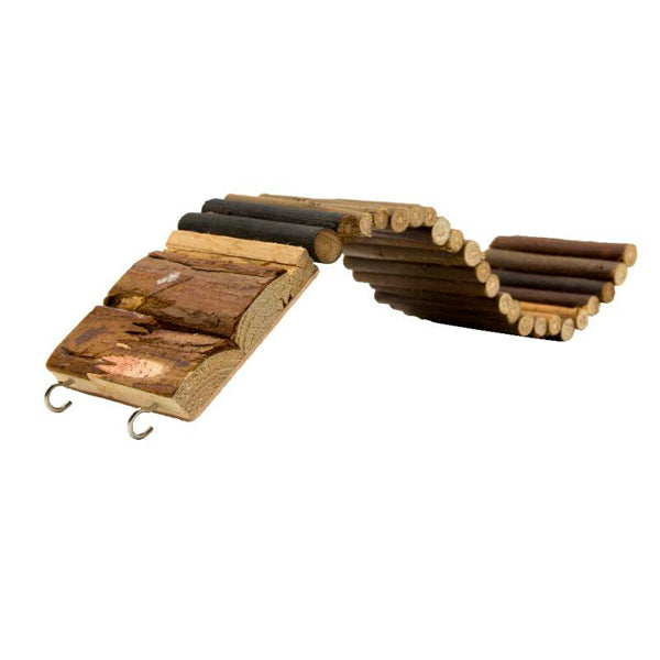 Bubimex Escalera de Madera para Roedores – 18 Escalones – Juguete Colgante Modular para Jaula – 27 x 7 x 1 cm