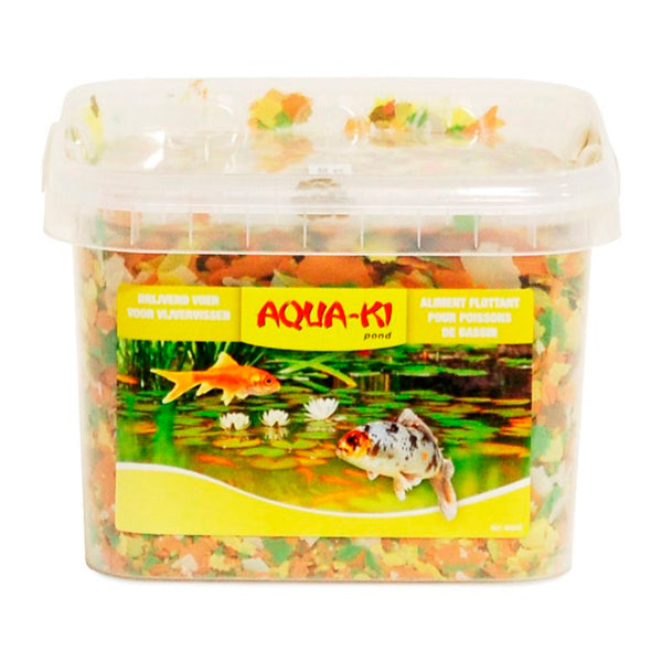 Aqua-Ki Escamas de Estanque – Alimento Completo en Escamas para Peces de Estanque Pequeños, Alta Flotabilidad y Fácil Digestión