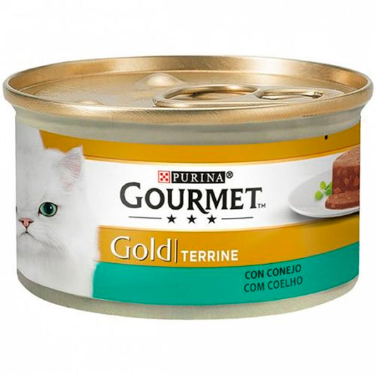 Terrine de ouro gourmet com coelho: comida úmida para gatos, 24x85 gr