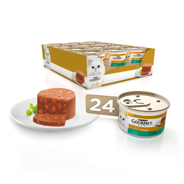 Terrine de ouro gourmet com coelho: comida úmida para gatos, 24x85 gr