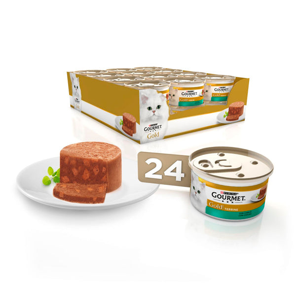 Gourmet Gold Terrine con Conejo: Comida Húmeda para Gatos, 24x85 gr