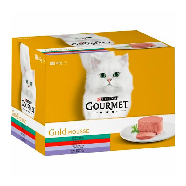 Gourmet Gold Mousse: Pack Surtido de Comida Húmeda para Gatos 24x85 gr