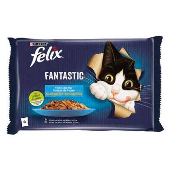 Felix Fantastic Pack Festín del Mar en Gelatina para Gatos 4x85gr