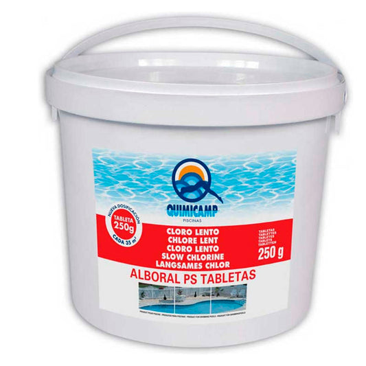 Quimicamp Albral: comprimidos de cloro lento 250g - Ideal para piscina e tratamento de água, embalagem de 5 kg