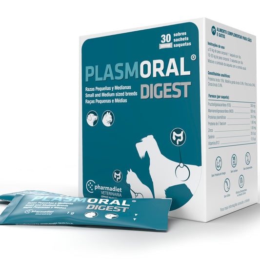 Pharmadiet Plasmoral Digest Raças Pequenas e Médias 30 saquetas
