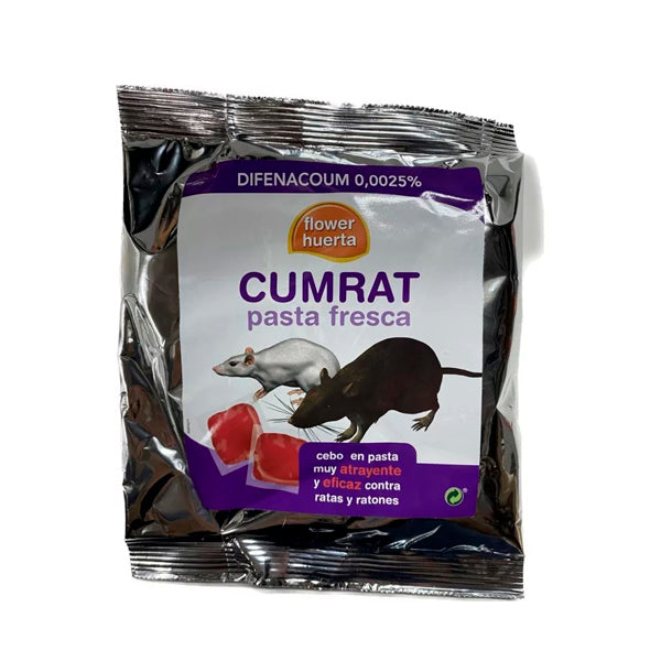 Flower Cumrat Pasta Fresca Raticida 2 x 150 g | Cebo Rodenticida para Ratas y Ratones | Doble Pack 300 g