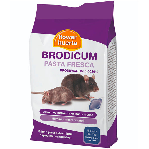 Flower Brodicum Pasta Fresca Raticida | Elige 150 g o Pack 6 x 150 g | Cebo Rodenticida para Ratas y Ratones