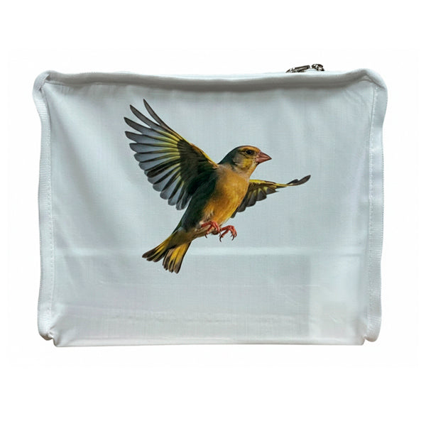 Funda para Jaula C2 con Dibujo de Verderón en Vuelo – Edición Natural