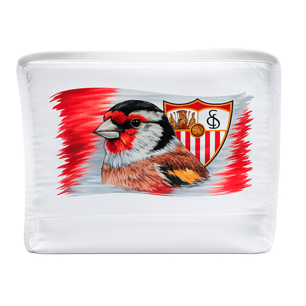 Funda Jaula C2 Jilguero Rojo Blanco Estilo Sevillista | Tela Opaca con Asa y Cremallera