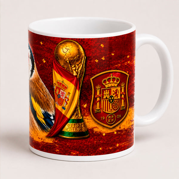 Taza Jilguero España Campeona 2026 325 ml | Cerámica Sublimada Premium | Diseño Exclusivo