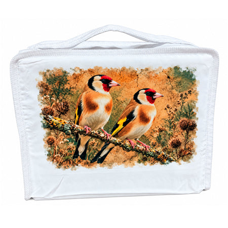 Funda para Jaula C2 con Dos Jilgueros | Asa y Cremallera | Diseño Naturaleza - Tujilguero