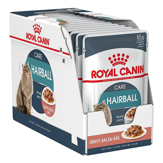 Cuidados com cabelos de pêlo de canin real: comida molhada em molho para controle de bola de cabelo, 125g Envelope Pack