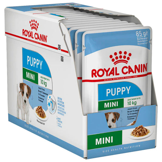 Royal Canin Mini Puppy em molho: comida molhada para filhotes de raça pequena, 125gr Envelope Pack
