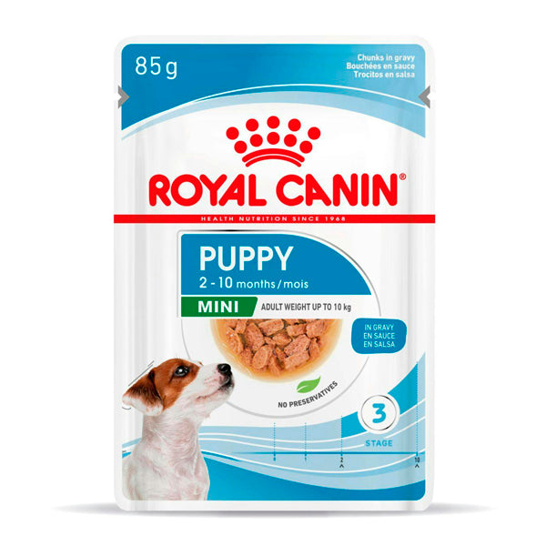 Royal Canin Mini Puppy em molho: comida molhada para filhotes de raça pequena, 125gr Envelope Pack