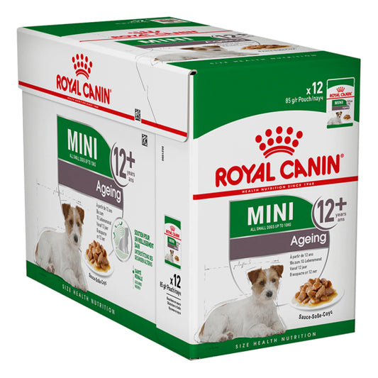 Royal Canin Mini Envelhing +12 Wet: Comida especializada para mini cães mais velhos, 125g Envelope Pack