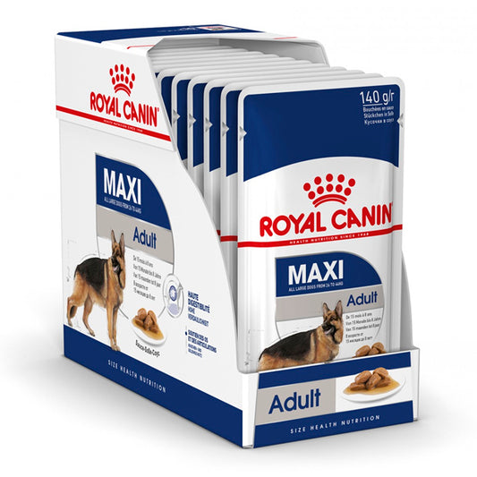 Royal Canin Maxi Adult: Comida molhada especial para cães adultos de grandes corridas, pacote de 10 envelopes de 140g