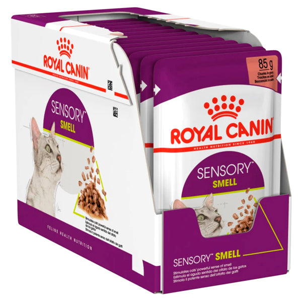Royal Canin Sensory Smell: Comida Húmeda en Salsa para Gatos, Pack de 12 Sobres de 85g