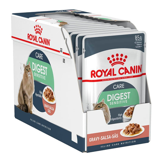 Royal Canin Digest Sensível: alimentos úmidos em molho de alta qualidade para gatos com sensibilidade digestiva, 125g Envelope Pack Pack