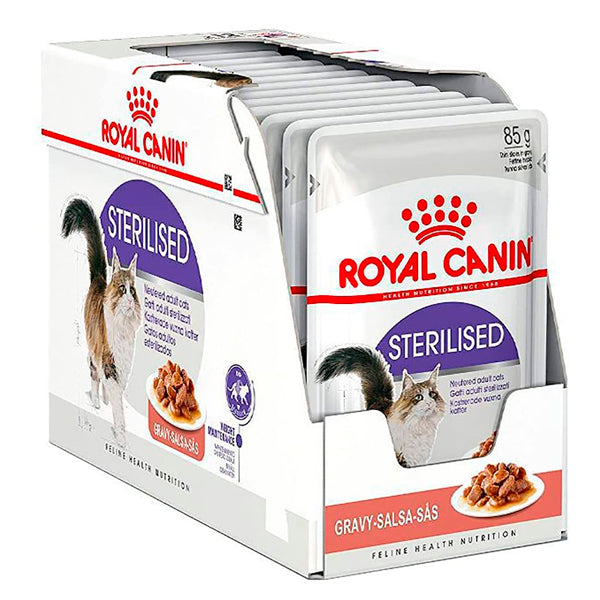 Royal Canin Sterilised: Comida Húmeda en Salsa para Gatos Esterilizados, Pack de 12 Sobres de 85g