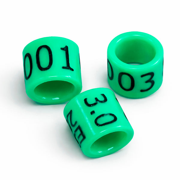 Anillas Seriadas 2,5 mm 2026 Verde | Anillas Cerradas para Exóticos, Jilguero Parva y Canarios Pequeños (25 unidades) - Tujilguero