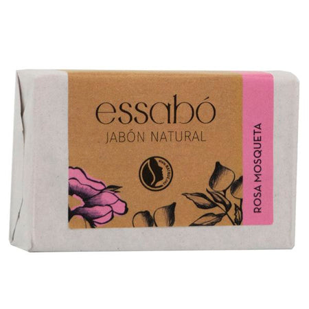 Pastilla de jabón natural Essabó Rosa Mosqueta 100 g para manos cara y cuerpo