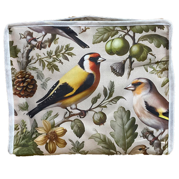 Funda para Jaula Modelo C2 con Diseño de Aves Silvestres | Ideal para Jilgueros | Tejido Resistente con Asa y Cremallera | Estilo Naturaleza