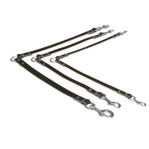 Acoplador para dos perros Trixie Basic negro de cuero talla M-L, 35 x 18 mm