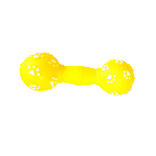 Brinquedo haltere de vinil amarelo Vadigran 20cm