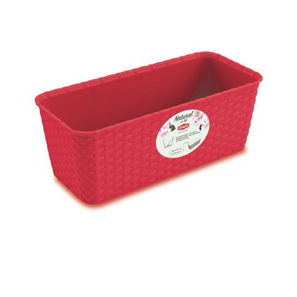 Macetero, 50 x 18 x 16 cm, color rojo - Tujilguero