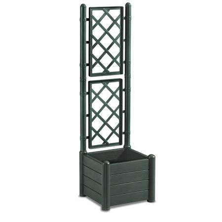 Jardinera Cuadrada 43x43x142 cm con Celosía Verde - Tujilguero