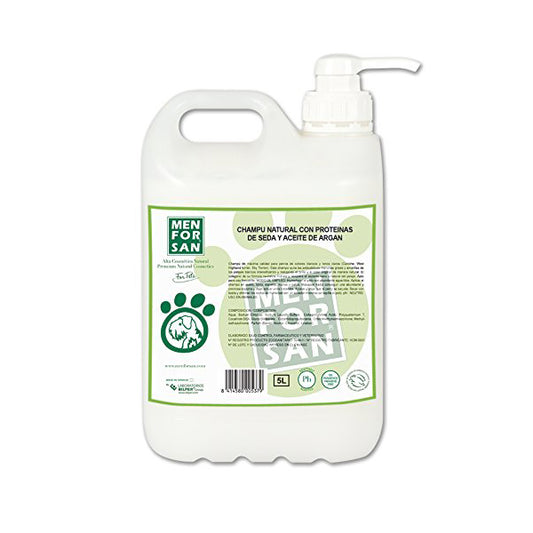 Menforsan Shampoo de proteína de seda e óleo de argan 5 litros